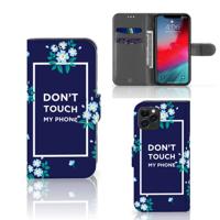 Apple iPhone 11 Pro Portemonnee Hoesje Flowers Blue DTMP