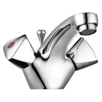 Go by Van Marcke Easy II tweegreepsmengkraan wastafel met automatische afloop inclusief flexibele slangen en bevestigingsset 185701