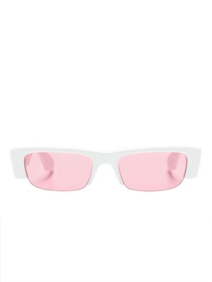 Alexander McQueen Eyewear lunettes de soleil à monture rectangulaire - Blanc