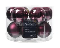 Kerstballen Glas Ø5cm Dark Mauve 12st