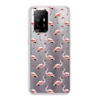 Flamingoprint groen: Oppo A95 5G Transparant Hoesje Flamingoprint groen: Oppo A95 5G Transparant Hoesje
