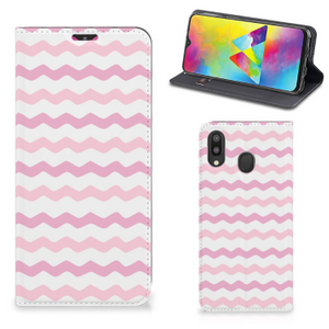 Samsung Galaxy M20 Hoesje met Magneet Waves Roze