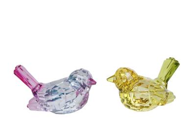 Sculptuur Koolmees multicolor 2 assorti acryl