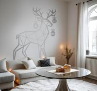 Geometrisch rendier kerst sticker