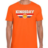 Kingsday t-shirt oranje voor heren - Koningsdag shirts - thumbnail