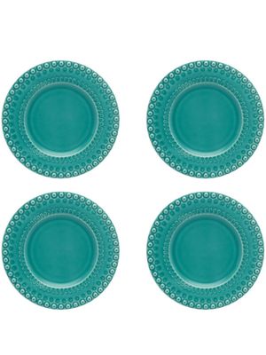 Bordallo Pinheiro lot de quatre assiettes à dessert Fantasia - Bleu