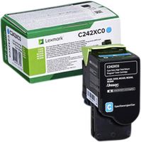 Lexmark C242XC0 tonercartridge 1 stuk(s) Origineel Cyaan - thumbnail