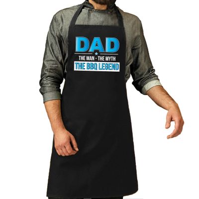 Dad the bbq legend cadeau katoenen schort zwart heren Dad the bbq legend cadeau katoenen schort zwart heren