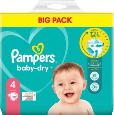 Pampers Baby Dry Maat 4 9-4 KG 70 Luiers