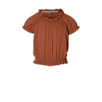 LEVV Girls top Marina met ruches roestbruin - thumbnail