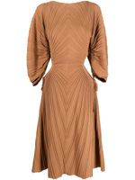 Cult Gaia robe à design nervuré - Marron