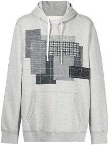 Junya Watanabe MAN hoodie en coton à détails de patchs - Gris