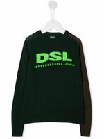 Diesel Kids pull à logo intarsia - Vert Diesel Kids pull à logo intarsia - Vert
