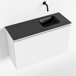 MONDIAZ OLAN 80cm toiletmeubel talc. LEX wastafel urban rechts geen kraangat
