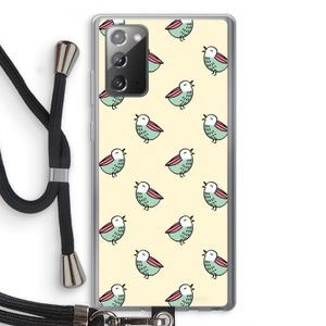 Vogeltjes: Samsung Galaxy Note 20 / Note 20 5G Transparant Hoesje met koord