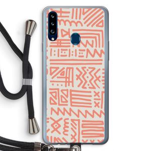Marrakech Pink: Samsung Galaxy A20s Transparant Hoesje met koord