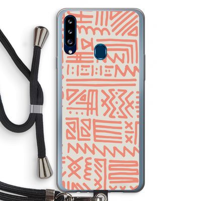 Marrakech Pink: Samsung Galaxy A20s Transparant Hoesje met koord