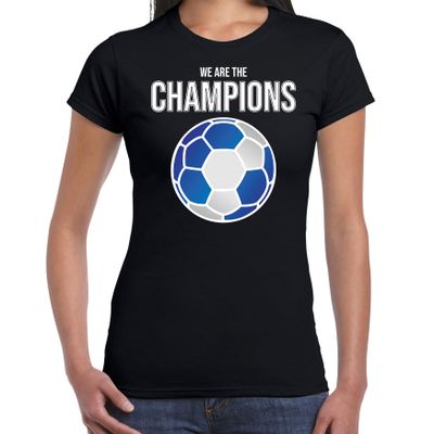 Schotland EK/ WK supporter t-shirt we are the champions met Schotse voetbal zwart dames Schotland EK/ WK supporter t-shirt we are the champions met Schotse voetbal zwart dames