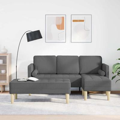 Bankstel 2 pcs Donkergrijs 173 x 131 x 67 cm Stof