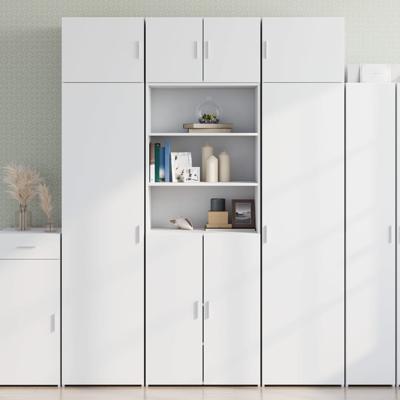 Opbergkast 70x42,5x225 cm bewerkt hout wit