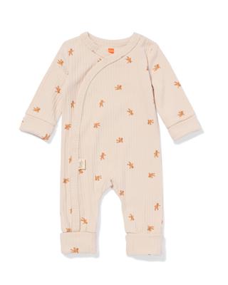 HEMA Newborn Meegroeijumpsuit Rib Beren Ecru (ecru)