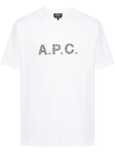 A.P.C. t-shirt en coton à logo imprimé - Blanc