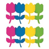 2x stuks gekleurde bloemen feest slinger 3 meter - Feestslingers