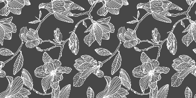 Vinyl tapijt Bloemen en planten Witte en grijze magnolia