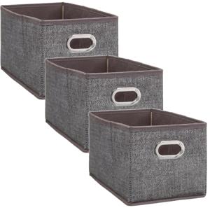 Opbergmand/kastmand - Set van 3x stuks - bruin - linnen - 7 liter - 31 x 15 x 15 cm - Opbergbox - Va