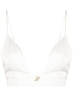 Blumarine brassière à plaque logo - Blanc - thumbnail