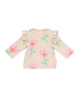 HEMA Newborn T-shirt Bloem Ecru (ecru)