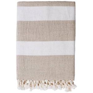 Studio Zondag Linen basket Plaid 130x170 white