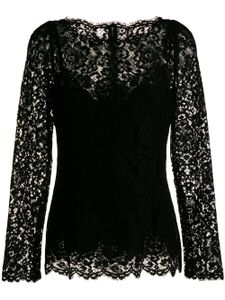 Dolce & Gabbana blouse en dentelle à manches longues - Noir