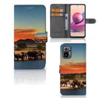 Xiaomi Redmi Note 10S | 10 4G | Poco M5s | Telefoonhoesje | Met pasjeshouder | Olifanten