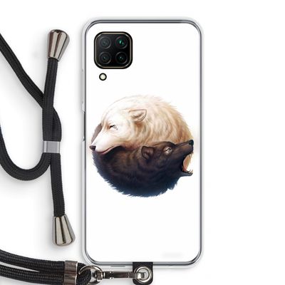 Yin Yang Wolves: Huawei P40 Lite Transparant Hoesje met koord