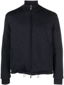 Corneliani veste bomber à logo imprimé - Bleu