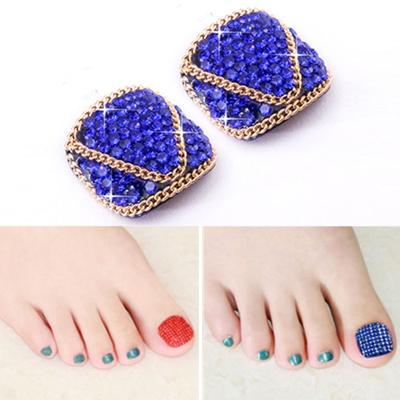 2 stuks Crystal nep Nail Art Tips Rhinestone volledige dekking teennagels Decals stickers (NO: 39)