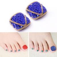 2 stuks Crystal nep Nail Art Tips Rhinestone volledige dekking teennagels Decals stickers (NO: 39)