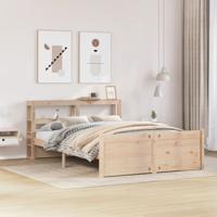 Bedframe met hoofdbord massief grenenhout 140x190 cm