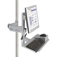 Manuflex ZB8287.9006 Ergonomie monitor dragers voor CANTOLAB en aluminium met toetsenbord- en muis oppervlak, VESA-adapter 75 mm - thumbnail