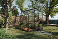 Royal Well Mary II aluminium tuinkas 212x291 cm zwart- - Veiligheidsglas- Royal Well