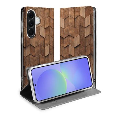 Samsung Galaxy A37 Smart Cover Hoesje Wooden Cubes