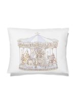 Atelier Choux Carousel-print satin cushion - Blanc