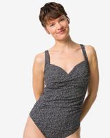 HEMA Damestankinitop Demy shaping fit stippen zwart/wit (zwart/wit)