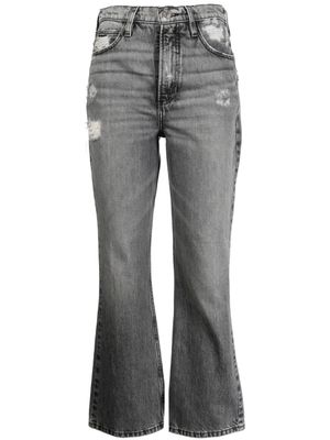FRAME jean taille-haute à effet usé - Gris