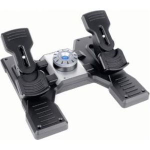 Logitech G Flight Rudder Pedals Zwart, Zilver USB 2.0 Vluchtsimulator Analoog/digitaal PC