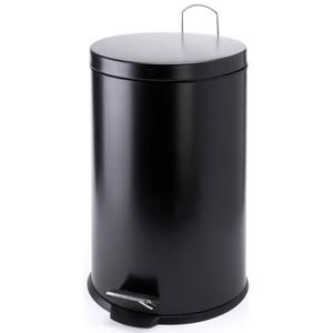 MSV badkamer|toilet pedaalemmer - zwart - 20 liter - 29 x 45 cm