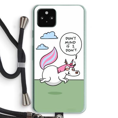 Unicorn: Pixel 5a 5G Transparant Hoesje met koord
