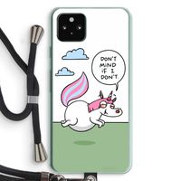 Unicorn: Pixel 5a 5G Transparant Hoesje met koord