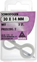 Schroefoog 30x14mm wit 3st - Deltafix